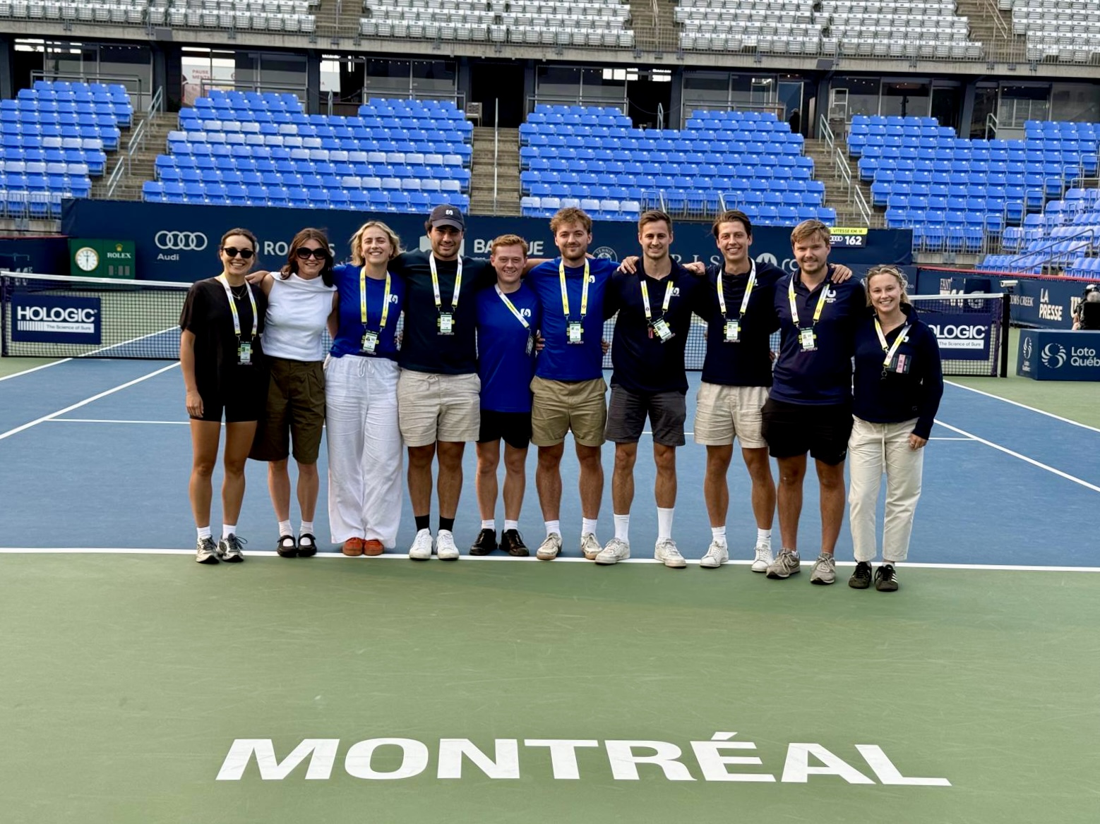 Gabriel with the team on court in Montreal